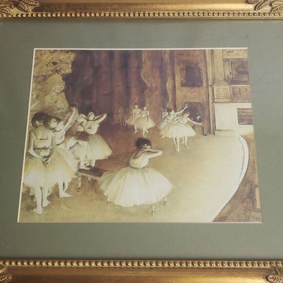 The Ballet Rehearsal Onstage Golden Frame Print by Edgar Degas - Picture 16 of 16